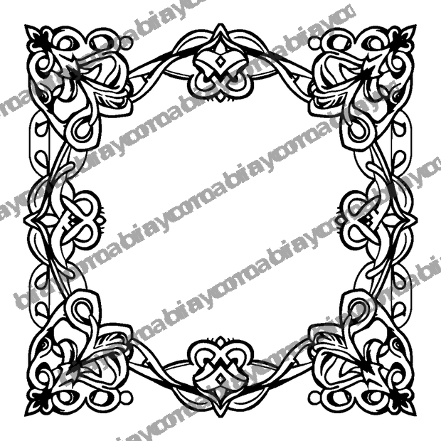 Knotwork Border colouring page — free printable for teens