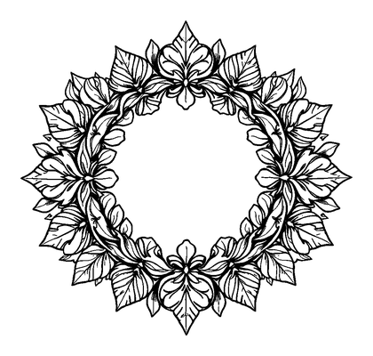 Laurel Wreath Colouring Page (Adults, Intricate)