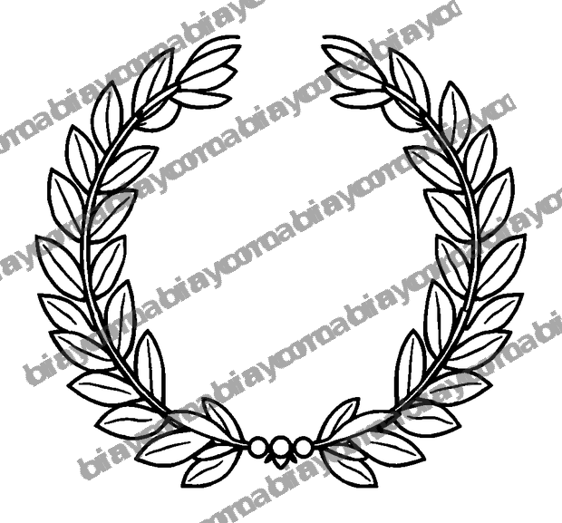 Laurel Wreath colouring page — free printable for kids
