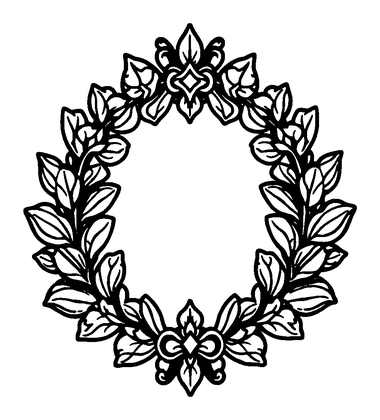 Laurel Wreath Colouring Page (Teens, Intricate)