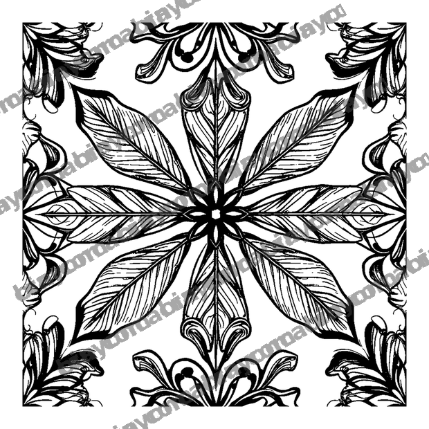 Leaf Vein colouring page — free printable for adults