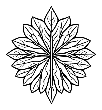 Leaf Vein Colouring Page (Kids, Standard)