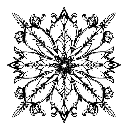 Leaf Colouring Page (Adults, Intricate)