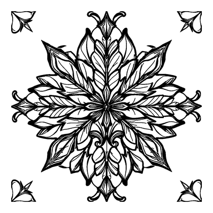 Leaf Colouring Page (Teens, Intricate)