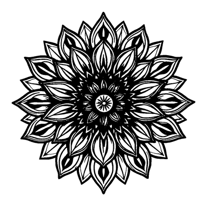 Lotus Mandala Colouring Page (Adults, Standard)