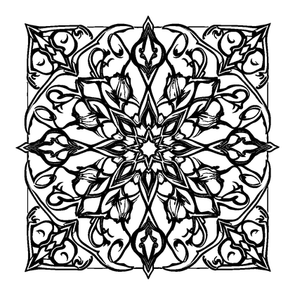Moroccan Tile Colouring Page (Adults, Standard)