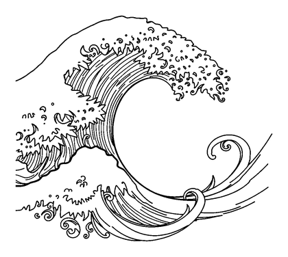 Ocean Wave Pattern Colouring Page (Adults, Intricate)