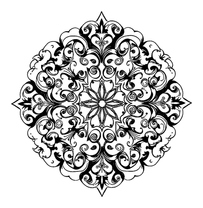 Ornate Scroll Colouring Page (Teens, Intricate)