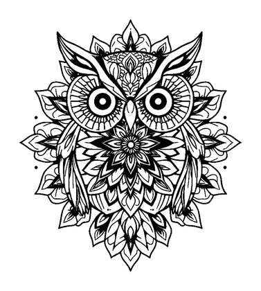 Owl Mandala Colouring Page (Adults, Intricate)