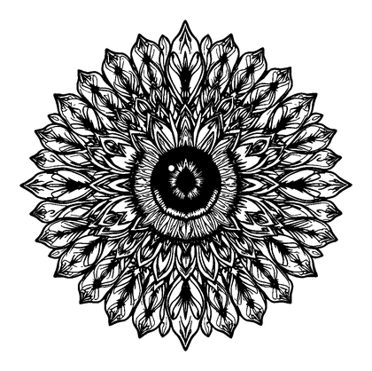 Peacock Feather Eye Colouring Page (Adults, Intricate)