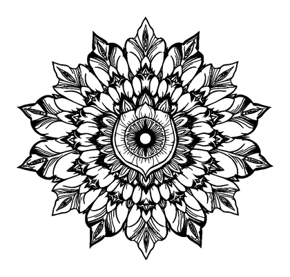 Peacock Feather Eye Colouring Page (Teens, Intricate)