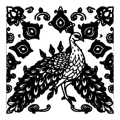 Peacock Pattern Colouring Page (Adults, Standard)