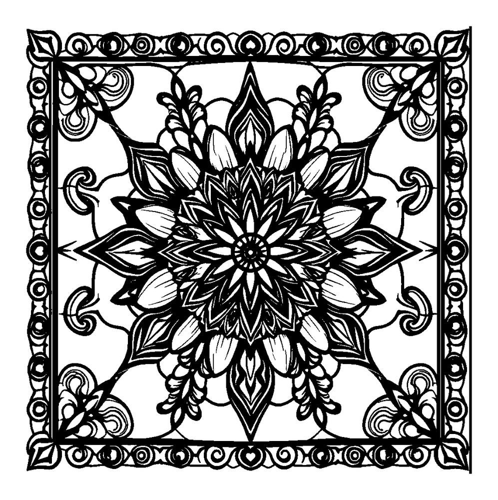 Quilt Pattern colouring page — free printable for teens