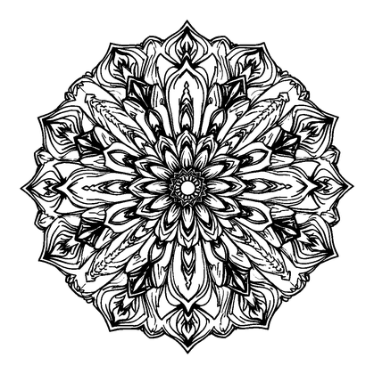 Rosette Medallion Colouring Page (Adults, Intricate)