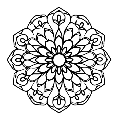 Rosette Medallion Colouring Page (Kids, Standard)