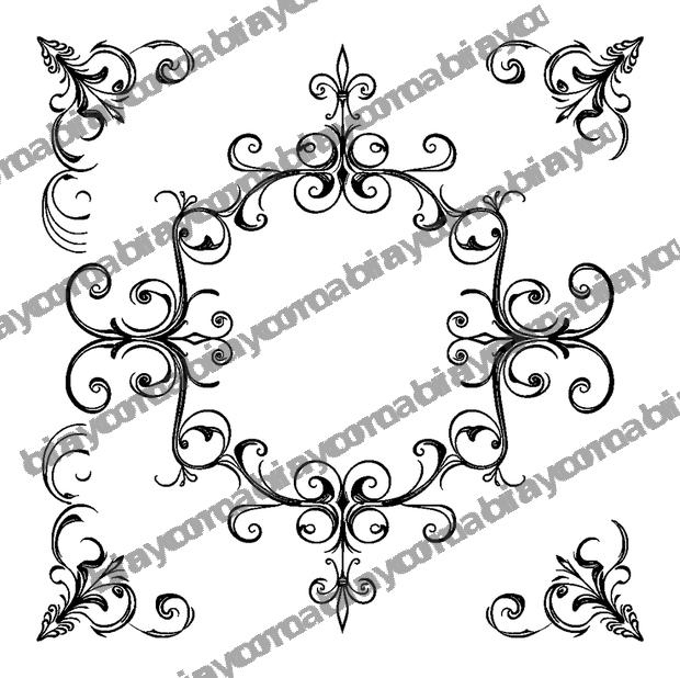 Scroll Border colouring page — free printable for teens