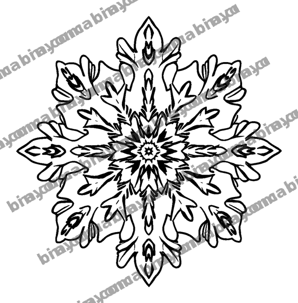 Snow Crystal colouring page — free printable for kids