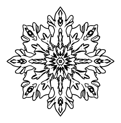 Snow Crystal Colouring Page (Kids, Standard)