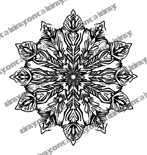 Snow Crystal colouring page — free printable for teens