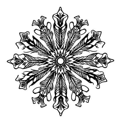 Snowflake Mandala Colouring Page (Teens, Standard)