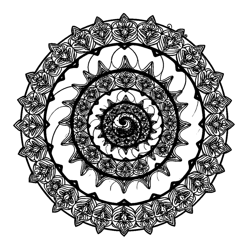 Spiral Pattern colouring page — free printable for adults