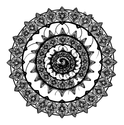 Spiral Pattern Colouring Page (Adults, Intricate)