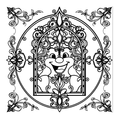 Stained Glass Colouring Page (Adults, Intricate)