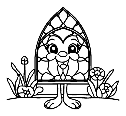 Stained Glass Colouring Page (Adults, Standard)