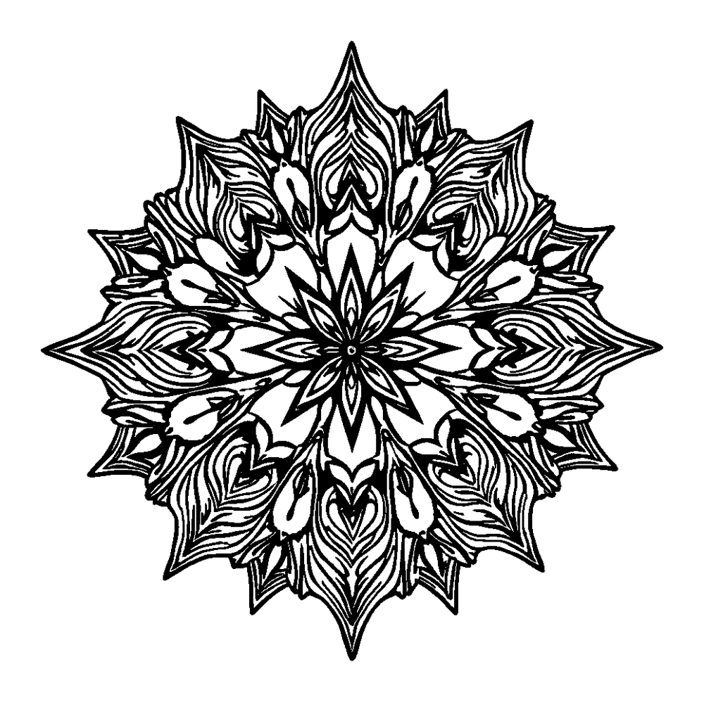 Star Mandala colouring page — free printable for adults