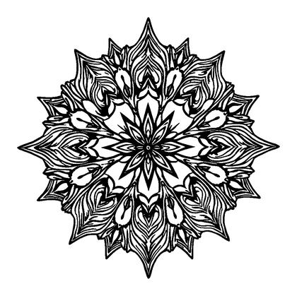 Star Mandala Colouring Page (Adults, Standard)