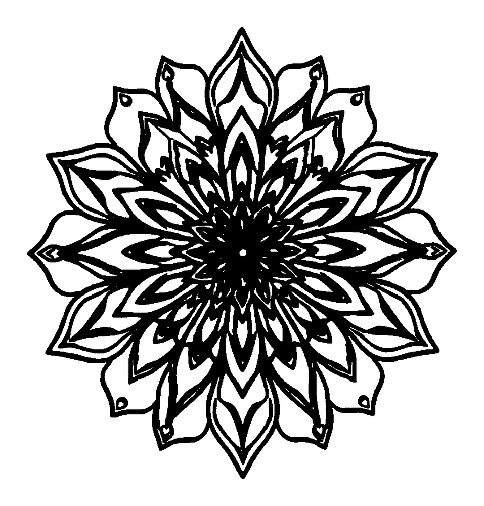 Star Mandala colouring page — free printable for teens