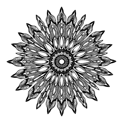 Sunburst Pattern Colouring Page (Adults, Standard)