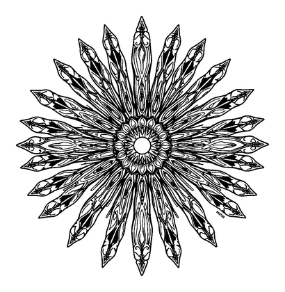 Sunburst Rays Colouring Page (Adults, Intricate)