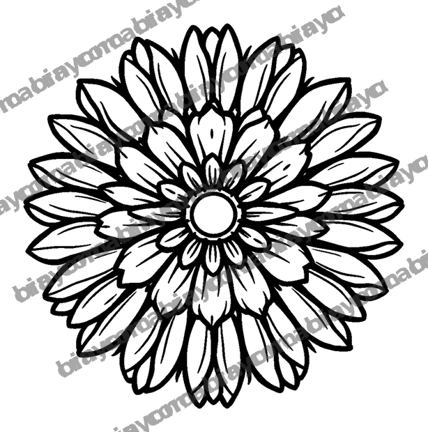Sunflower Rosette colouring page — free printable for kids
