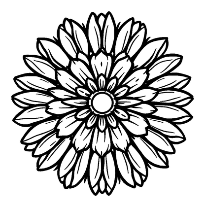 Sunflower Rosette Colouring Page (Kids, Standard)