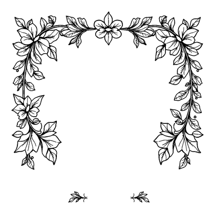 Vine Border Colouring Page (Adults, Intricate)