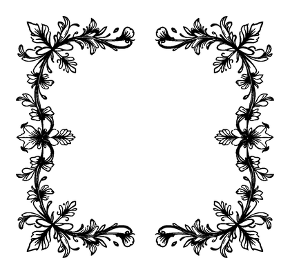 Vine Border Colouring Page (Teens, Intricate)