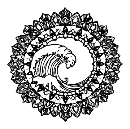 Wave Mandala Colouring Page (Teens, Standard)
