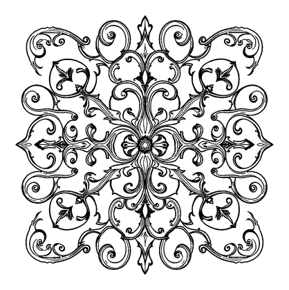Wave Scroll Colouring Page (Adults, Intricate)