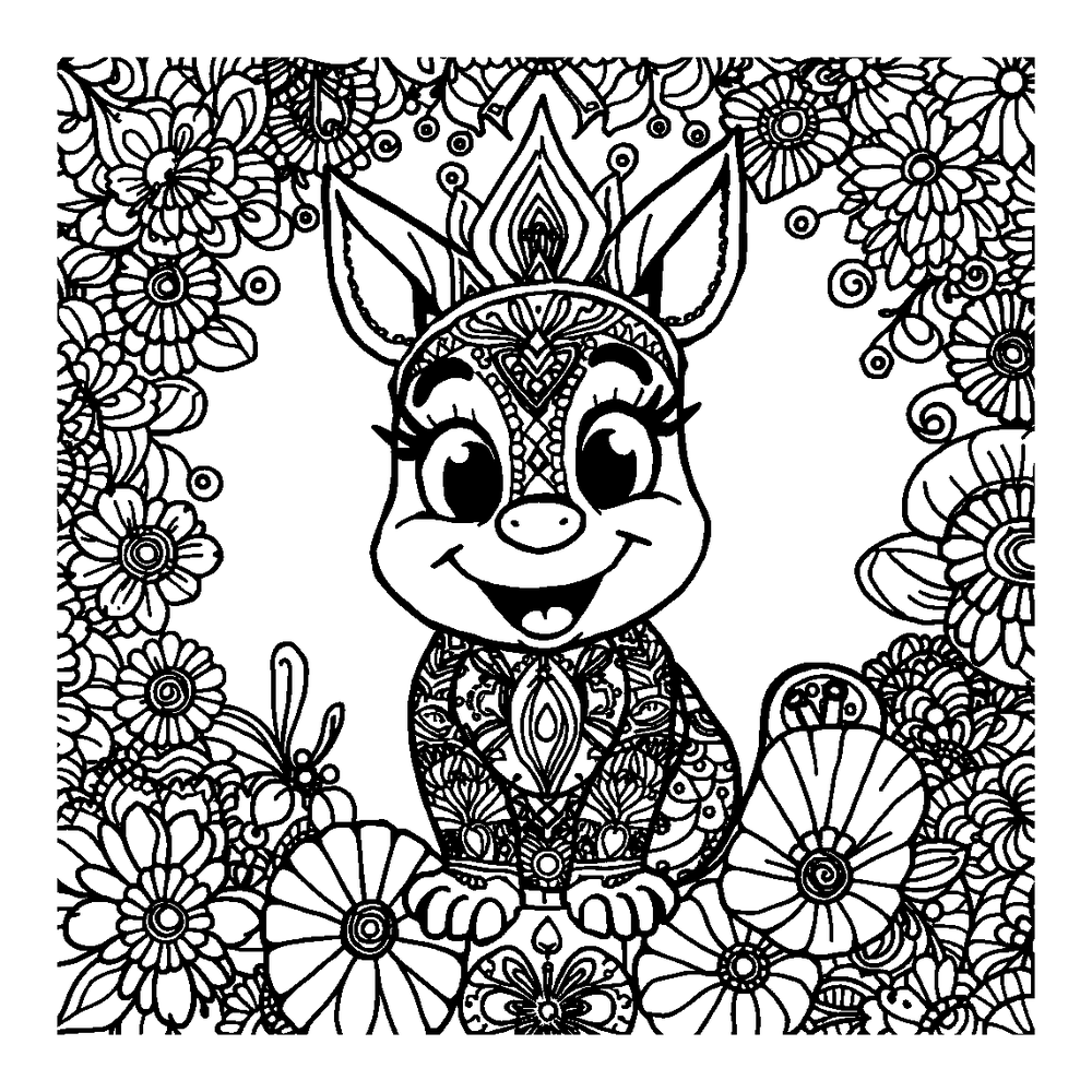 Zentangle colouring page — free printable for adults