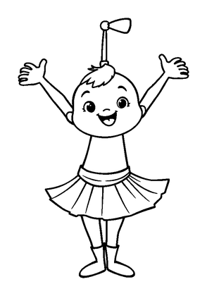 Acrobat Colouring Page (Kids, Bold & Easy)
