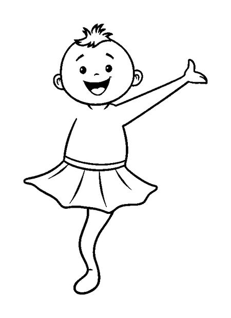 Acrobat colouring page — free printable for toddlers
