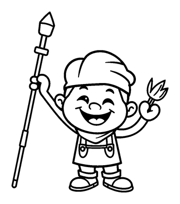 Artist Colouring Page (Kids, Standard)