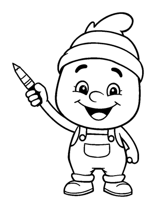 Artist Colouring Page (Toddler, Bold & Easy)