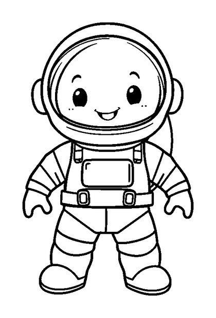 Astronaut colouring page — free printable for kids