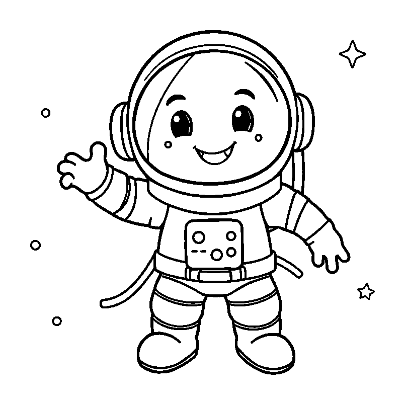 Astronaut colouring page — free printable for toddlers