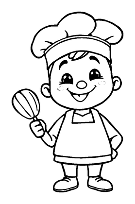 Baker Colouring Page (Kids, Standard)
