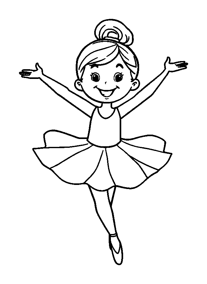 Ballerina colouring page — free printable for kids