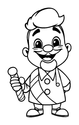 Barber Colouring Page (Kids, Bold & Easy)