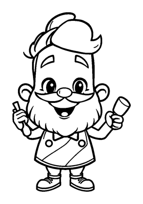 Barber Colouring Page (Kids, Standard)